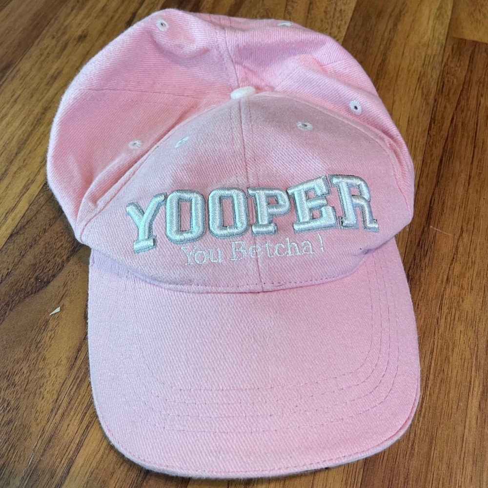 Da Yooper Michigan Pink Baseball Cap Hat Adjustable You Betcha Ishpeming UP Hat
